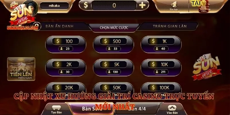 Cập nhật xu hướng giải trí casino trực tuyến mới nhất
