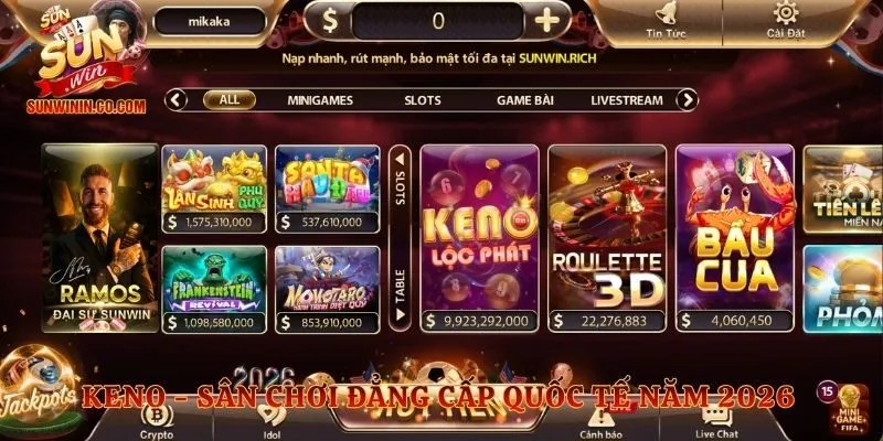 Keno - Sân Chơi Đẳng Cấp Quốc Tế Năm 2026 