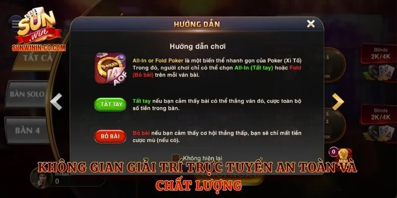 Không gian giải trí trực tuyến an toàn và chất lượng