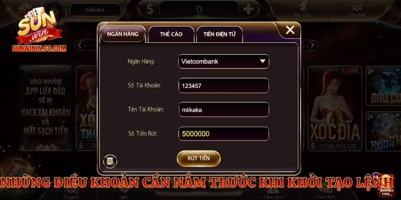 Những điều khoản cần nắm  trước khi khởi tạo lệnh