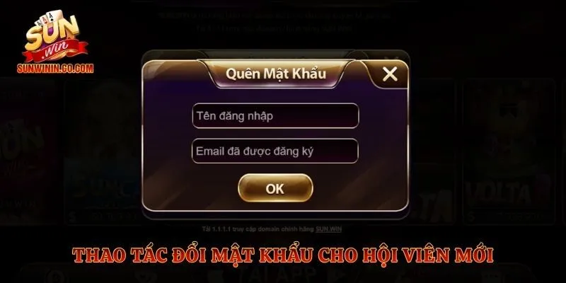 Thao tác đổi mật khẩu cho hội viên mới